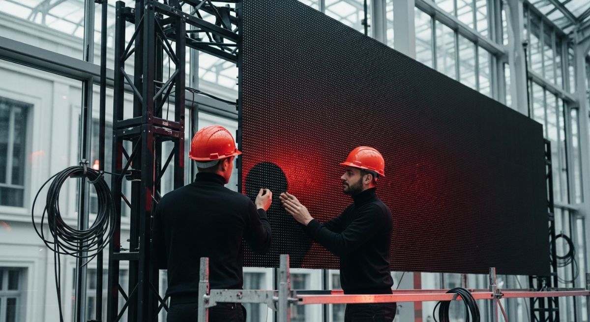 Instalação de painéis de LED